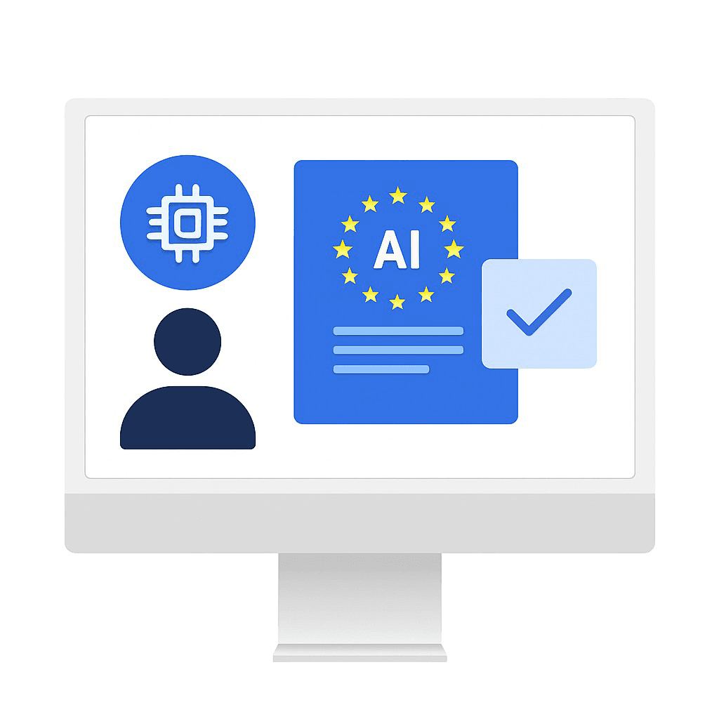 Abstrakte Darstellung von künstlicher Intelligenz und Compliance